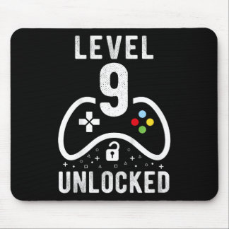 Level 9 Unlocked Video Game 9th Birthday Gift  Mouse Mat