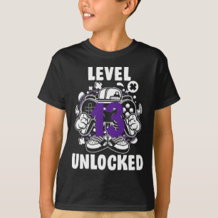 Level 9 Unlocked Video Gamer 13rd Birthday Shirt G