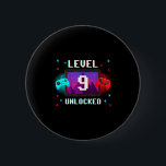 Level 9 Unlocked Video Gamer Funny 9th Birthday Bo 6 Cm Round Badge<br><div class="desc">Level 9 Unlocked Video Gamer Funny 9th Birthday Boy Gaming</div>