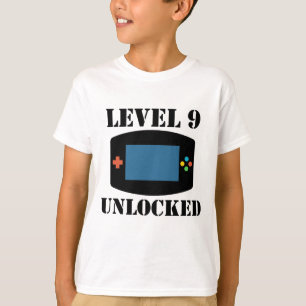 Level 9 Unlocked Video Games 9th Birthday T-Shirt