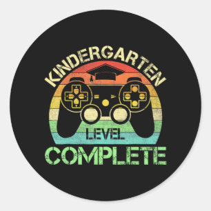 Level Complete Gaming Boy Last Day Of School Classic Round Sticker