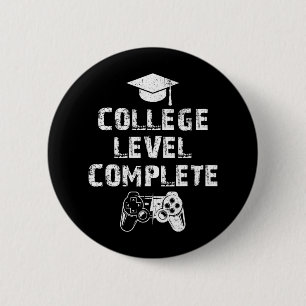 Level Complete Vintage Funny Video Gamer Graduatio 6 Cm Round Badge