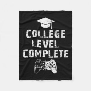Level Complete Vintage Funny Video Gamer Graduatio Fleece Blanket