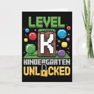 Level Kindergarten Unlocked Video Game Funny Back Card