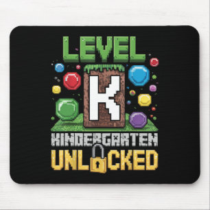 Level Kindergarten Unlocked Video Game Funny Back Mouse Mat