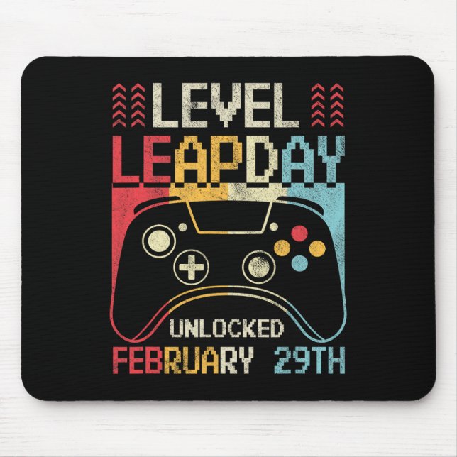 Level Leap Day Unlocked Video Game Controller Game Mouse Mat (Front)