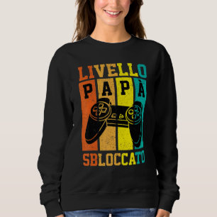 Level New Dad Unlocked Gamer Video Game Vintage Ar Sweatshirt