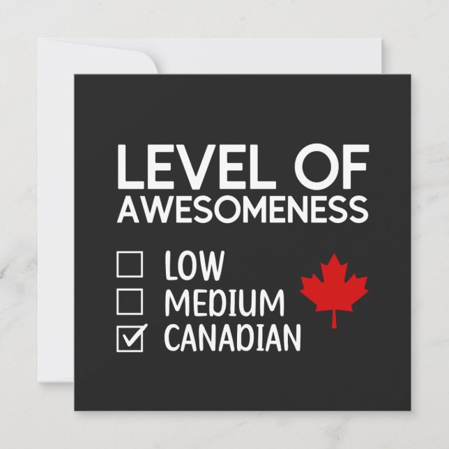 Level Of Awesomeness Canadian  Card (Front)