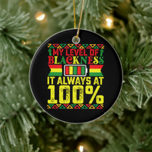 Level Of Blackness Juneteenth Black History Ceramic Tree Decoration