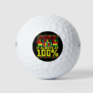 Level Of Blackness Juneteenth Black History Golf Balls