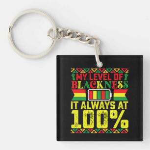 Level Of Blackness Juneteenth Black History  Key Ring