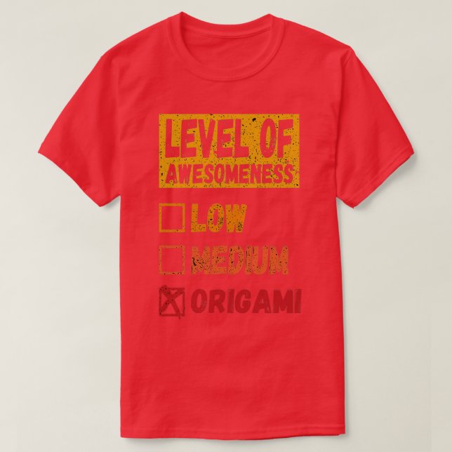 level of Origami Origami lover gift T-Shirt (Design Front)