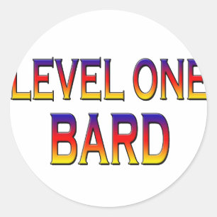 Level one bard classic round sticker