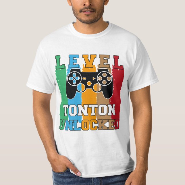 Level Tonton Unlocked Design Wht T-shirt (Front)