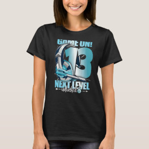 Level Unlocked 13th Birthday 13 Years Boy Girl Gam T-Shirt