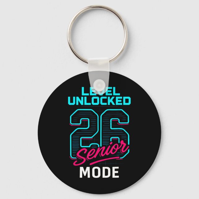 Level Unlocked 2026 Senior Mode Gamer Senior Cl Of Key Ring (Front)