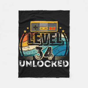 Level &#; Unlocked Birthday Boy &#; th Video Game Fleece Blanket