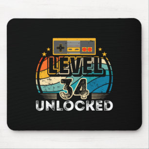 Level &#  Unlocked Birthday Boy &# th Video Game Mouse Mat