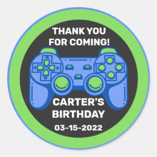 Level Unlocked Birthday Gamer Personalised Classic Round Sticker