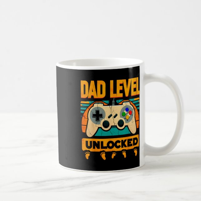 Level Unlocked Father39s Day New Dad  Coffee Mug (Right)