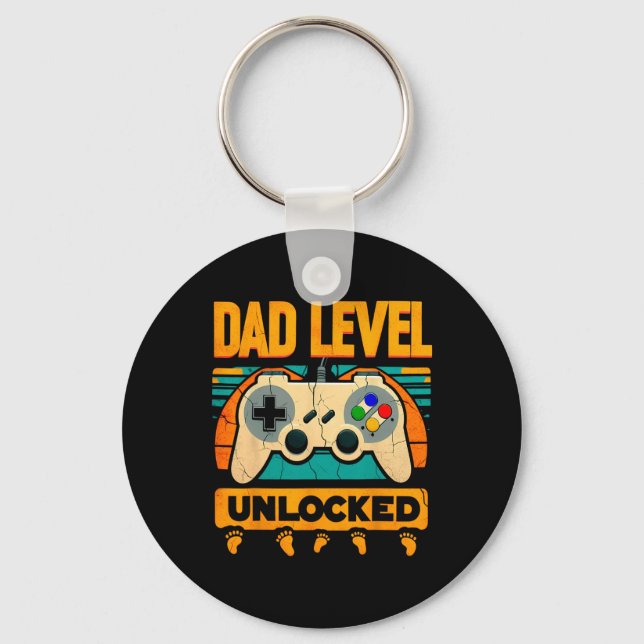 Level Unlocked Father39s Day New Dad  Key Ring (Front)
