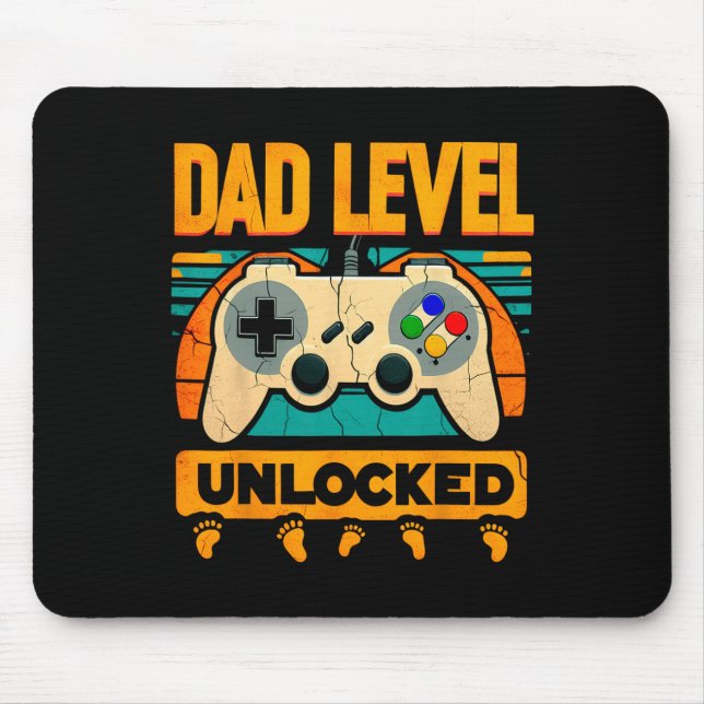 Level Unlocked Father39s Day New Dad  Mouse Mat (Front)