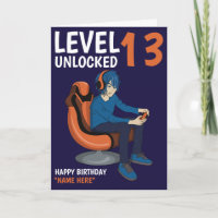 Level Unlocked Gamer Boy Birthday Card