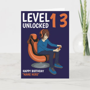 Level Unlocked Gamer Boy Birthday Card