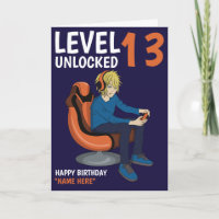 Level Unlocked Gamer Boy Birthday Card