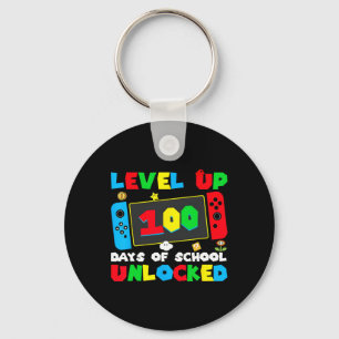 Level Up 100 Days Of School Unlocked Gamer Video G Key Ring