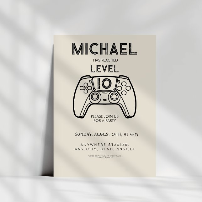 level up 10 Video Game Birthday Party Invitation (Creator Uploaded)