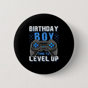 Level Up Birthday Boy Gamer - Clic Fit 6 Cm Round Badge