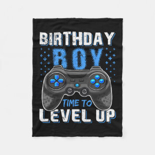 Level Up Birthday Boy Gamer - Clic Fit Fleece Blanket