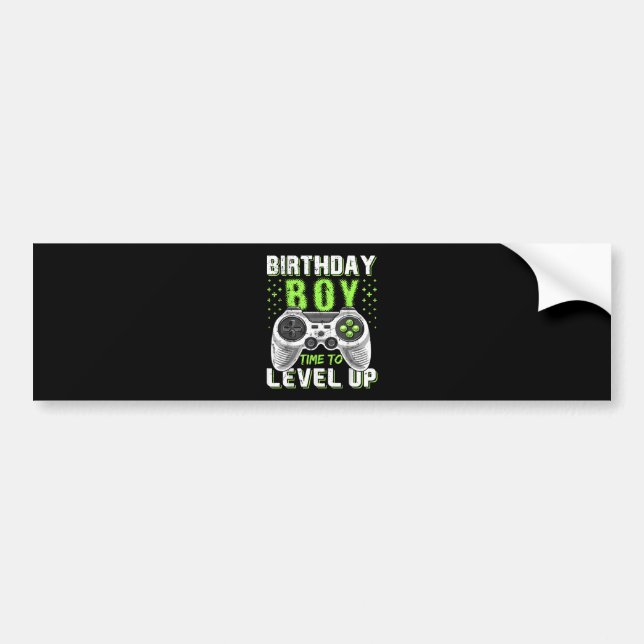 Level Up Birthday Boy Video Game Bumper Sticker (Front)
