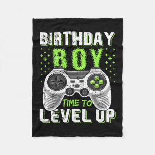 Level Up Birthday Boy Video Game - Clic Fit  Fleece Blanket