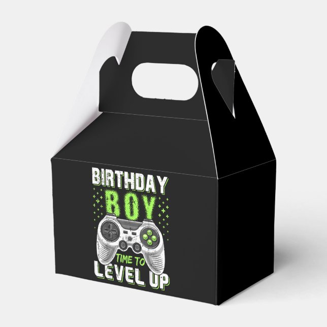 Level Up Birthday Boy Video Game Favour Box (Front Side)