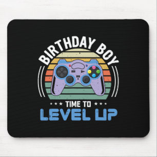 Level Up Birthday Boy Video Game Kids Party Mouse Mat