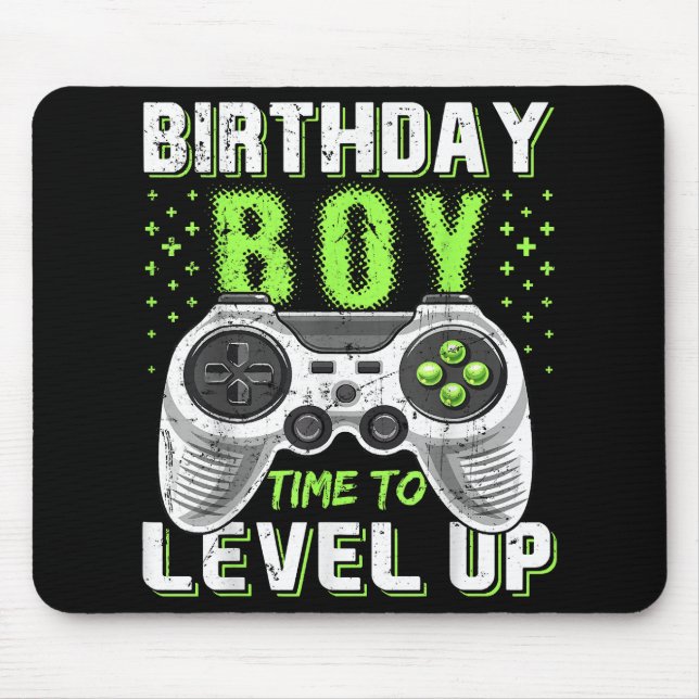 Level Up Birthday Boy Video Game Mouse Mat (Front)