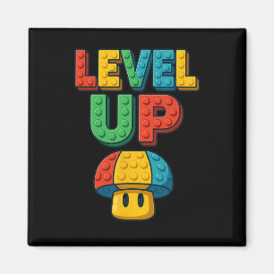 Level Up Block Lettering Powerup Gamer  Magnet