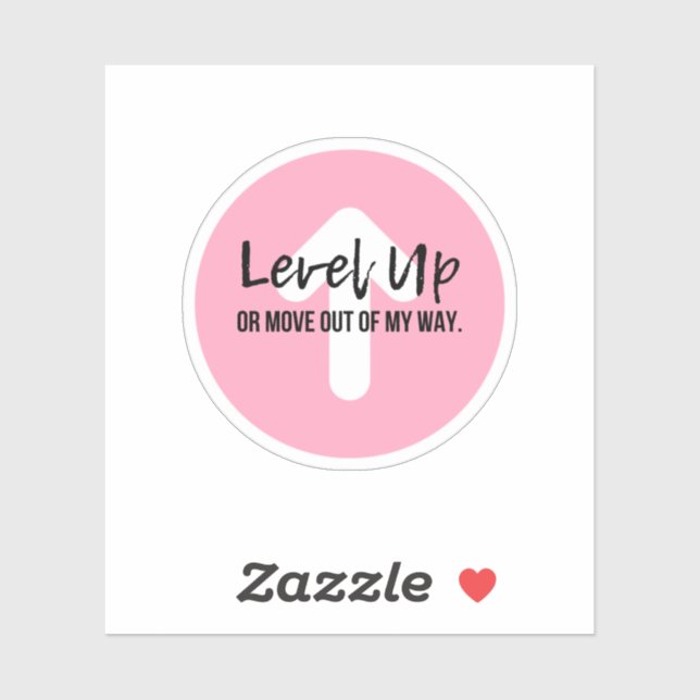 Level Up Boss Lady Positive Message Pink Sticker (Sheet)
