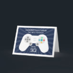 Level Up | Custom Age Gamer Birthday Card<br><div class="desc">Gamers don't get old,  they level up! Our funny birthday card features a video game controller with "congratulations! You have reached level [age]" displayed in retro lettering. Customise the inside message or leave as is; inside reads "happy birthday" in matching lettering.</div>