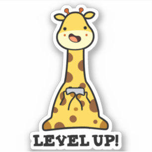 Level Up Funny Giraffe Pun 