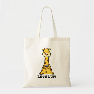 Level Up Funny Giraffe Pun  Tote Bag
