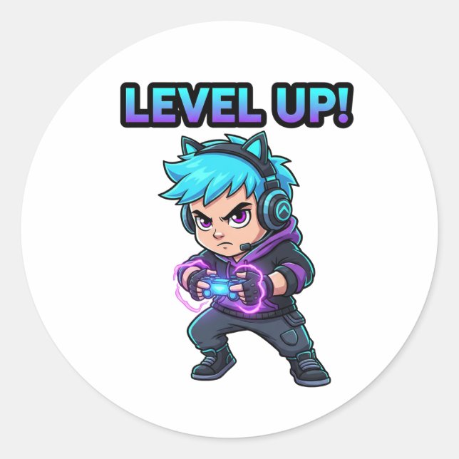 Level up game Sticker (Front)
