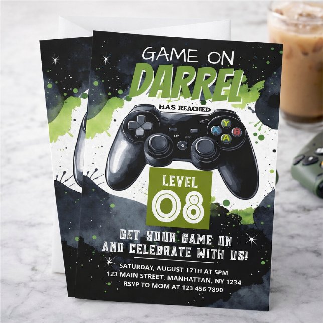 Level Up Gamer Birthday Invitation (Creator Uploaded)