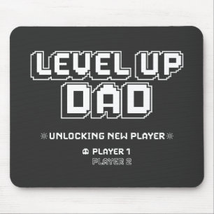 Level Up Gamer Dad Daddy Funny Fathers Day Mouse Mat