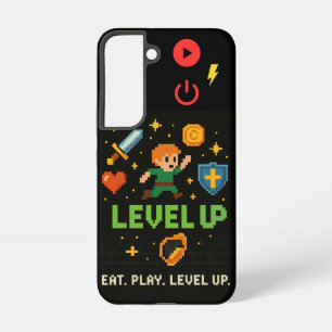 Level Up Gamer Samsung Case – Retro Pixel Style