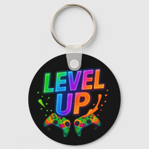 Level Up, Gamer themed key chain