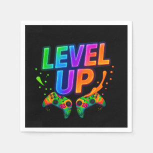 Level Up, Gamer themed napkin