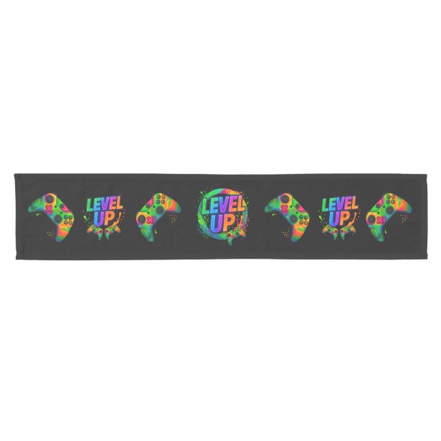 Level Up,  Gamer themed table runner (Horizontal)